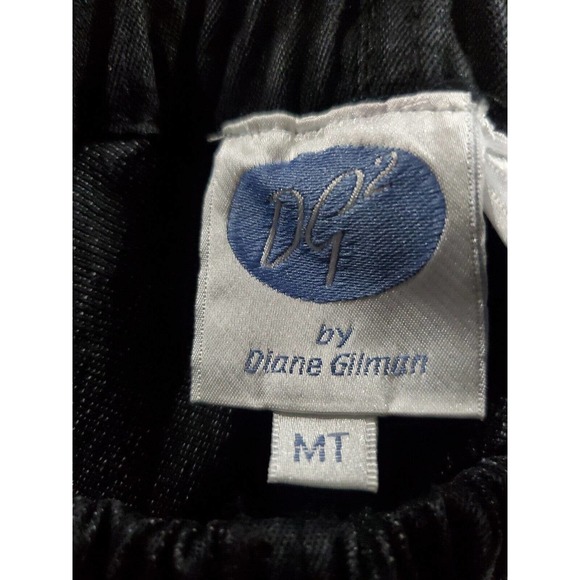 DG2 by Diane Gilman M/Tall Silver Beading Stretch Elastic Waist Black Jeans - Picture 12 of 12